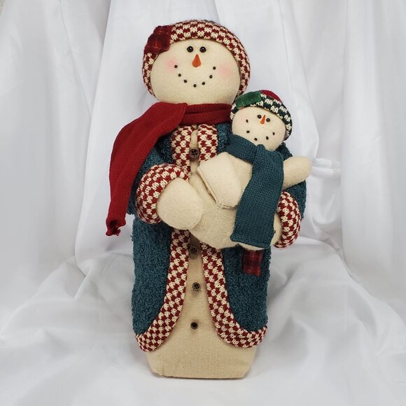 Snowman Family Plush Decor Set With Baby & Child weighted bottoms - Picture 14 of 16